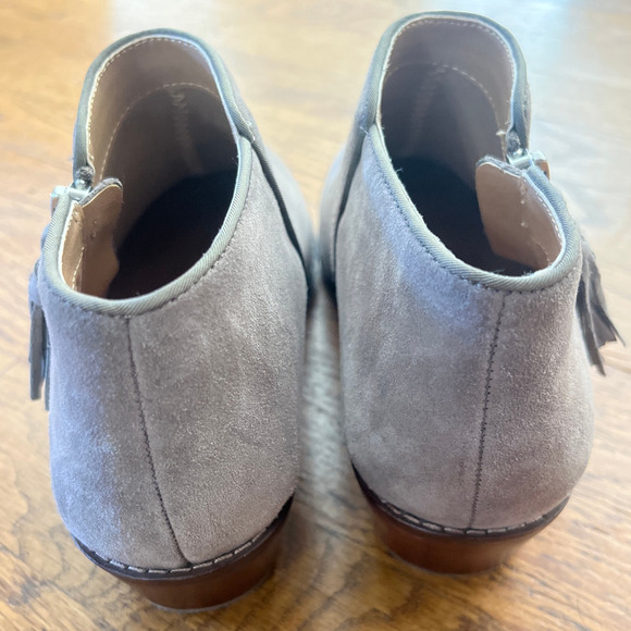 Vionic Womens Serena Ankle Boots Sz 5 Taupe Suede Side Zip Tassel Orthotic Block - Picture 3 of 8
